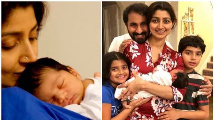 Divya Unni shares her daughters and family photo Divya Unni shares her daughters and family photo