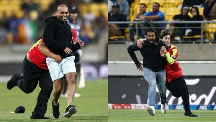 India vs New Zealand Wellington T20I Two intruders entered the fied of play India vs New Zealand Wellington T20I Two intruders entered the fied of play