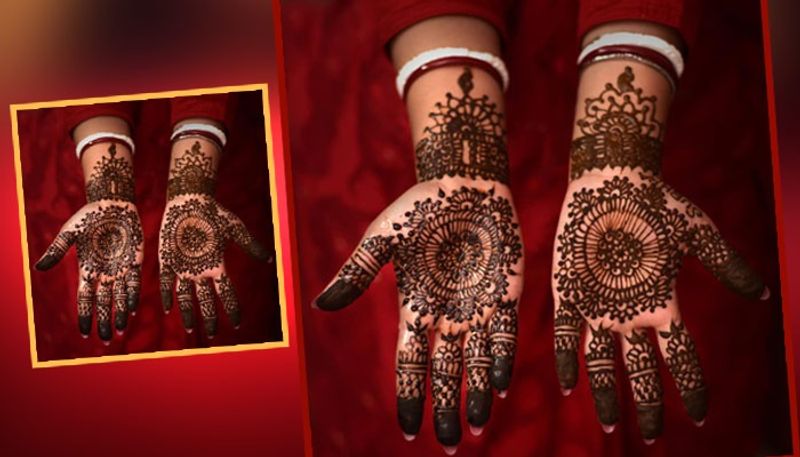 হাতে শাখা পলা পরে মেহেন্দির ছবি শেয়ার করেছেন অভিনেত্রী।