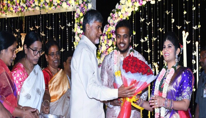 Chandrababu attends Parital sunith younger son sidhartha engagement ceremony