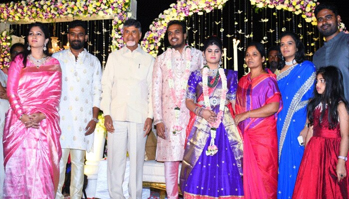 Chandrababu attends Parital sunith younger son sidhartha engagement ceremony