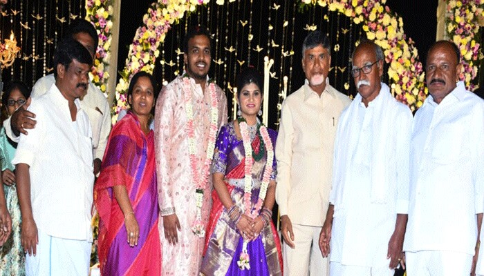 Chandrababu attends Parital sunith younger son sidhartha engagement ceremony