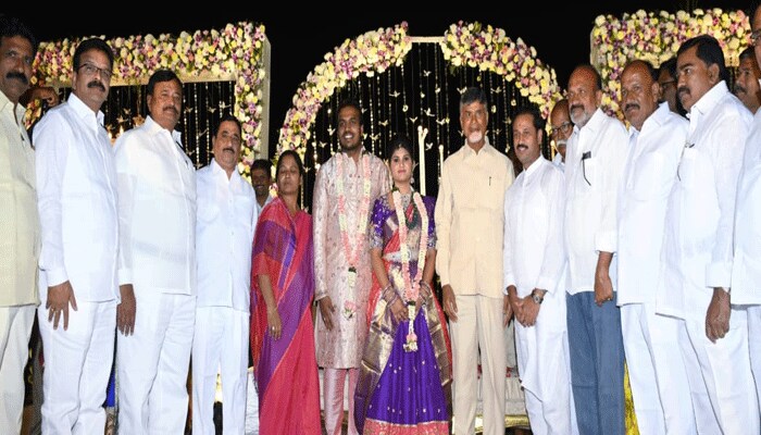 Chandrababu attends Parital sunith younger son sidhartha engagement ceremony