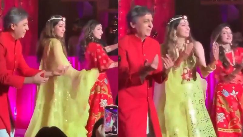 होने वाली दुल्हन अनीषा अपनी संगीत सेरेमनी में डांस करते हुए।