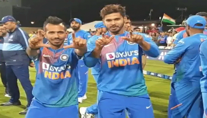Yuzvendra Chahal, Shreyas Iyer Celebrate India's T20I Series Win With "Victory Dance". Watch Yuzvendra Chahal, Shreyas Iyer Celebrate India's T20I Series Win With "Victory Dance". Watch