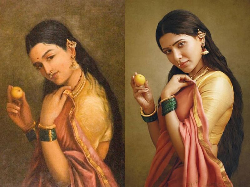 Actress Samantha Kushbhu Ramya Krishnan Ravivarma Painting Photo Shoot