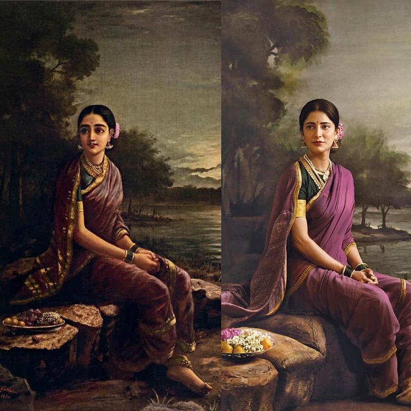 Actress Samantha Kushbhu Ramya Krishnan Ravivarma Painting Photo Shoot