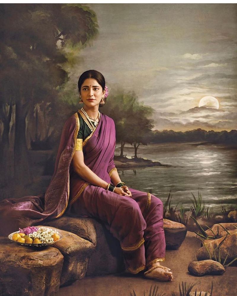Actress Samantha Kushbhu Ramya Krishnan Ravivarma Painting Photo Shoot