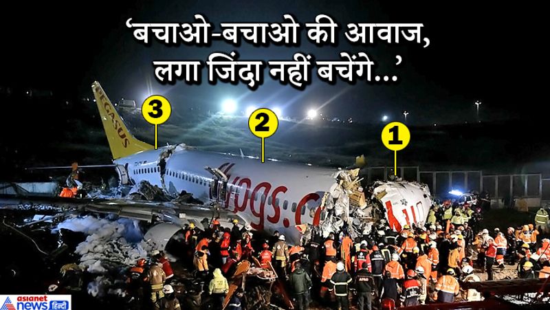 विमान इजमिर शहर के एजियन से खराब मौसम में इस्तांबुल के साहिबा गोकचेन हवाईअड्डे पर आया था।