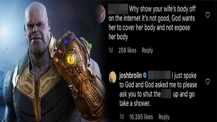 Avengers: Endgame actor Josh Brolin hits back at a troll Avengers: Endgame actor Josh Brolin hits back at a troll