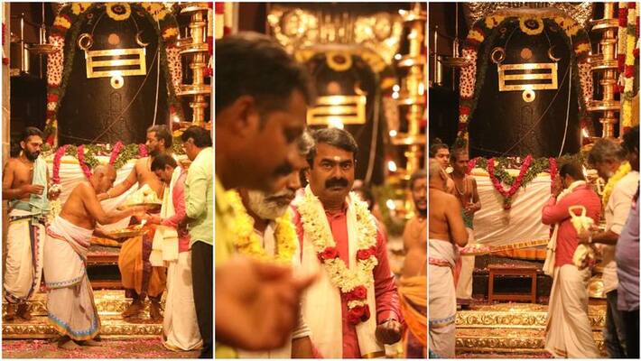seeman attended thanjavur big temple kudamuluku seeman attended thanjavur big temple kudamuluku