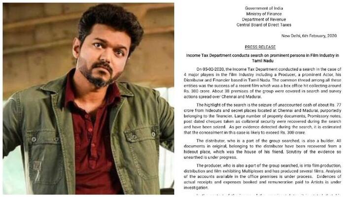 Income Tax Department Issue Statement Regarding Bigil Raid Income Tax Department Issue Statement Regarding Bigil Raid