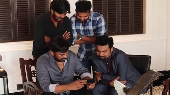 Megastar Chiranjeevi watches 3 monkies trailer Megastar Chiranjeevi watches 3 monkies trailer