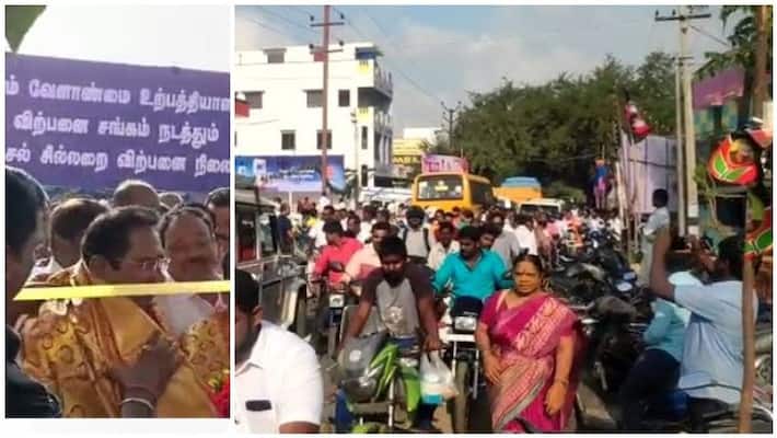 heavy traffic in krishnagiri due t minister sellur raju arraival heavy traffic in krishnagiri due t minister sellur raju arraival