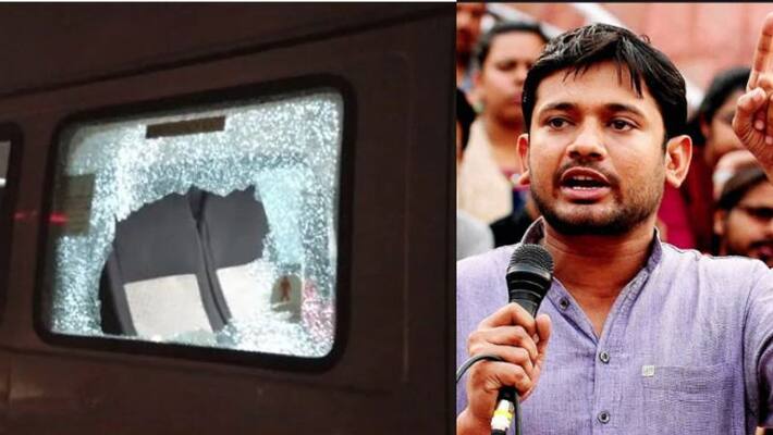 Stones Thrown At Kanhaiya Kumars Convoy After Public Meeting In Bihar Stones Thrown At Kanhaiya Kumars Convoy After Public Meeting In Bihar