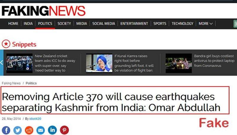 fictional quote of Omar Abdullah cited by Modi originates from satire website Faking News in parliament against separatist sentiment