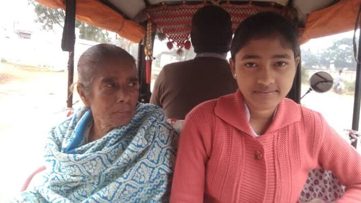 Girls protested against torturing on an old mother Girls protested against torturing on an old mother