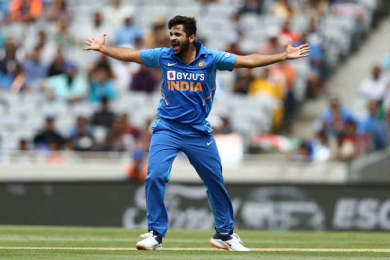 Shardul Thakur of India appeals unsucessfully during game two of the One Day International Series between New Zealand and India at at Eden Park on February 08, 2020 in Auckland, New Zealand.