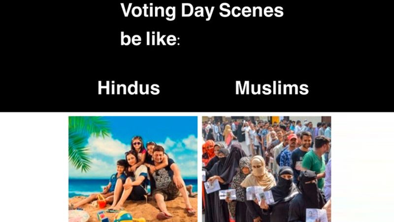 इस फोटो में धार्मिक आधार पर निशाना साधा गया है।