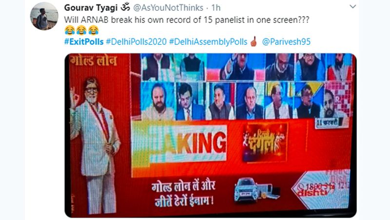 एग्जिट पोल्स के बाद सोशल मीडिया में टीवी एंकर्स का भी मजाक उड़ाया गया।