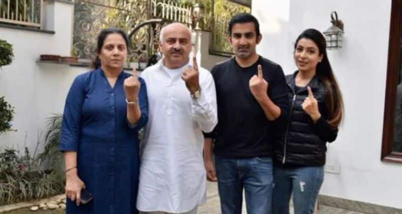 BJP leader Gautam Gambhir, along with his family, cast his vote in Delhi polls today.