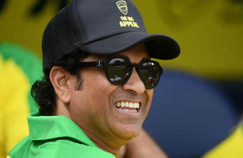 Sachin Tendulkar looks on during the Bushfire Cricket Bash T20 match between the Ponting XI and the Gilchrist XI at Junction Oval on February 09, 2020 in Melbourne, Australia. The match is being staged as part of 'The Big Appeal', raising funds for the Australian Bushfire Appeal.