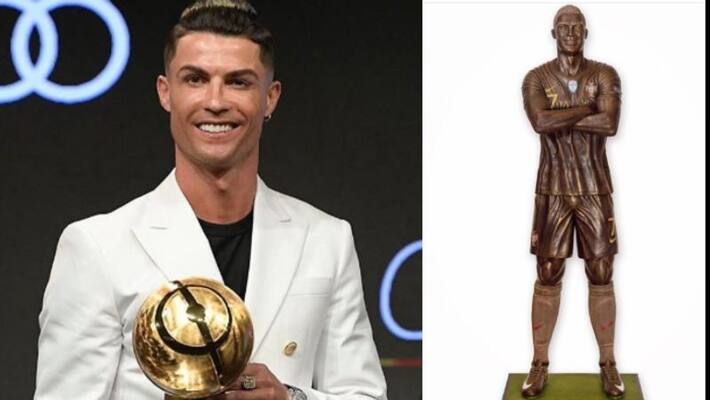 Portugusee creator made 120 kg Chocolate sculpture of Cristiano Ronaldo Portugusee creator made 120 kg Chocolate sculpture of Cristiano Ronaldo