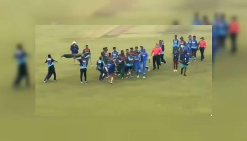 u19 india and bangladesh players clash after world cup final match video