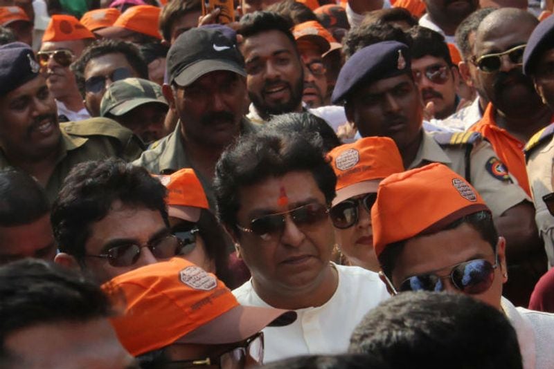 Maharashtra Navnirman Sena (MNS) party president Raj Thackeray attends a rally in support of the Citizen Amendment Act (CAA) in Mumbai, India on 09 February 2020. (Photo by Himanshu BhattNurPhoto via Getty Images)