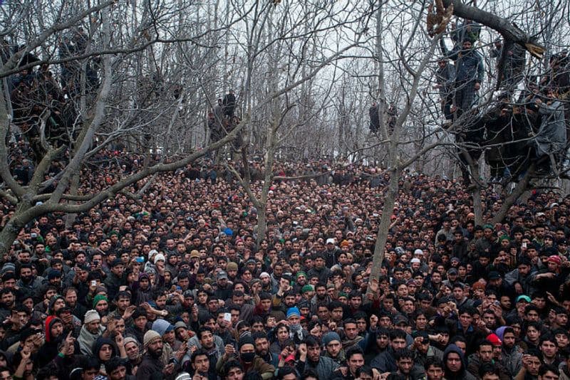 The report, comparing militancy-related developments before and after August 5, stated that large gatherings at funerals of militants, which were fertile grounds for recruitment of youths into militancy, have become a thing of the past as now only a handful of close relatives are seen at burial grounds. (Representation Photo by Yawar NazirGetty Images)