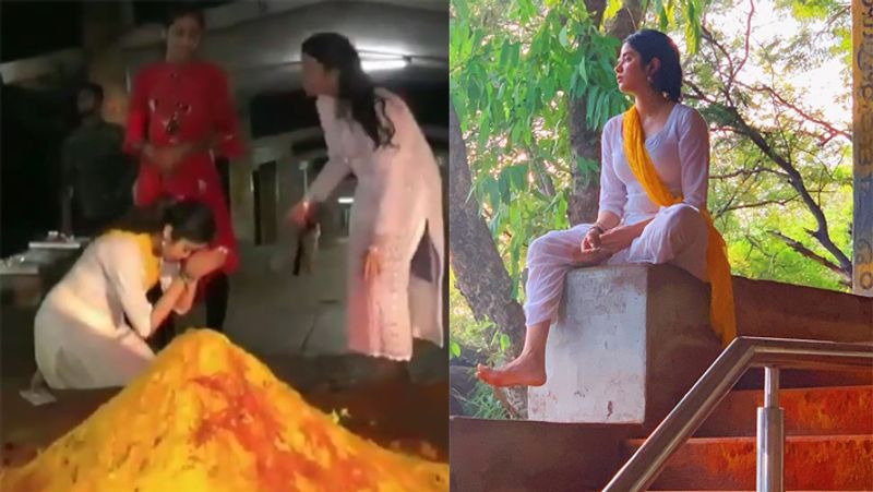 जाह्नवी कपूर ने त्रिरुपति बालाजी के दर्शन करने सोमवार सुबह वीआईपी ब्रेक के दौरान मंदिर में एंट्री ली थी। लंबी चढ़ाई चढ़ते-चढ़ते जाह्नवी के पैरों में छाले तक पड़ गए। वे चबूतरे पर बैठकर आराम करती भी नजर आईं।