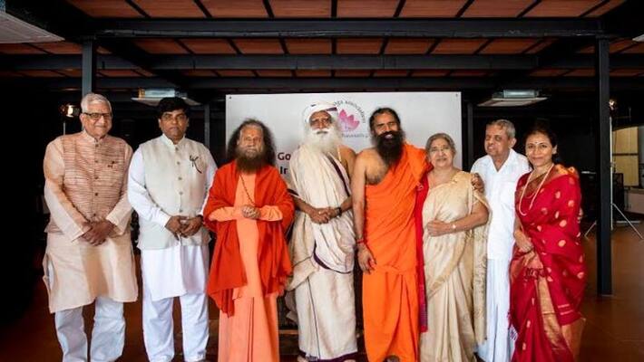 isha foundation conducted a programme and sadguru and ramdev participated isha foundation conducted a programme and sadguru and ramdev participated