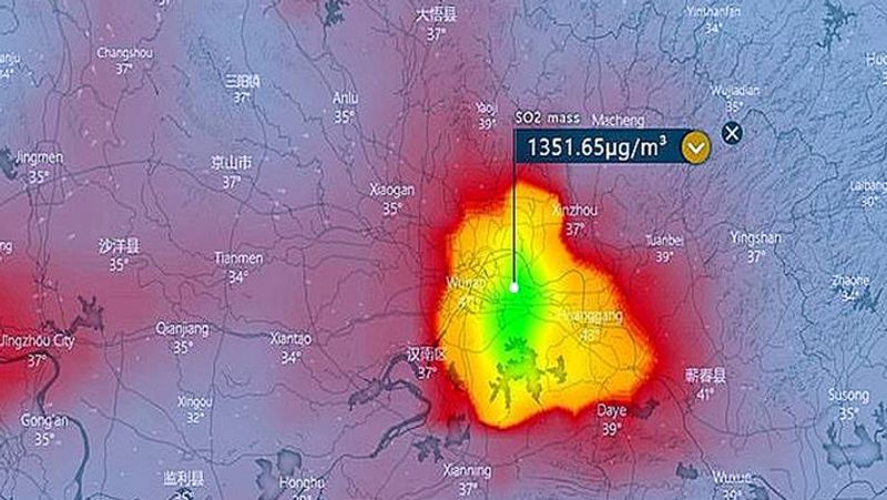 इस गैस की वजह से वहां येलो और रेड निशान दिखाई दे रहे हैं।