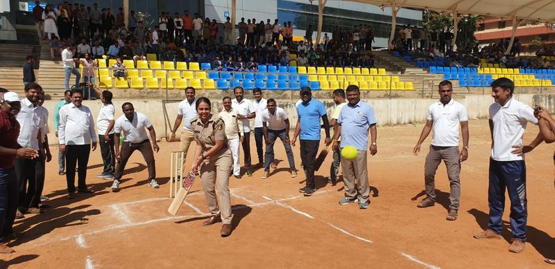 Bengaluru South DCP Rohini Katoch took to the cricket ground