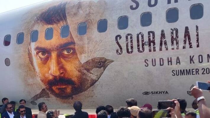 surya soorarai pottru movie promotion in flight surya soorarai pottru movie promotion in flight