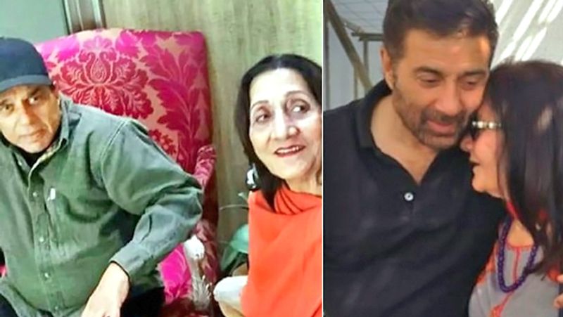 पति धर्मेन्द्र और बेटे सनी देओल के साथ प्रकाश कौर।