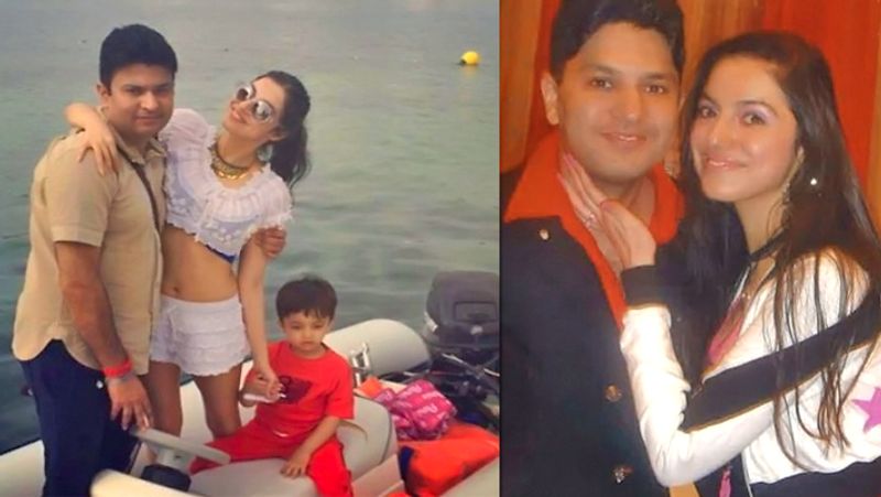 बेटे रुहान और पति भूषण कुमार के साथ दिव्या खोसला कुमार।