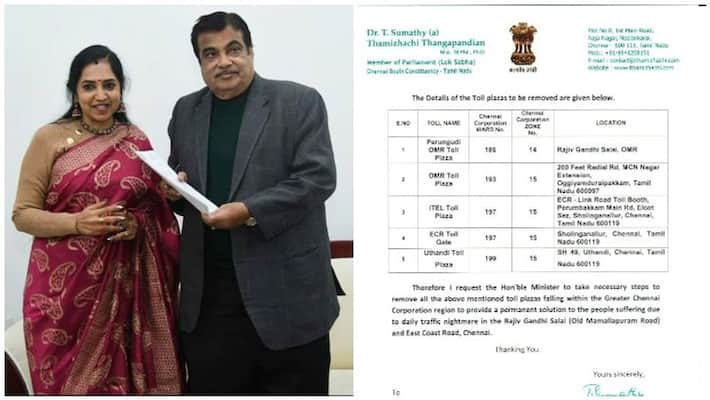 tamilachi thangapandiyan gave letter to central minister regarding tollgate tamilachi thangapandiyan gave letter to central minister regarding tollgate