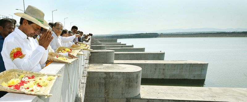 cm kcr visited kaleshwaram project