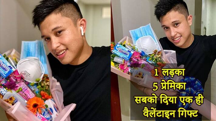 Man gifted special anti corona virus bouquet to girlfriends on valentines day kph Man gifted special anti corona virus bouquet to girlfriends on valentines day kph