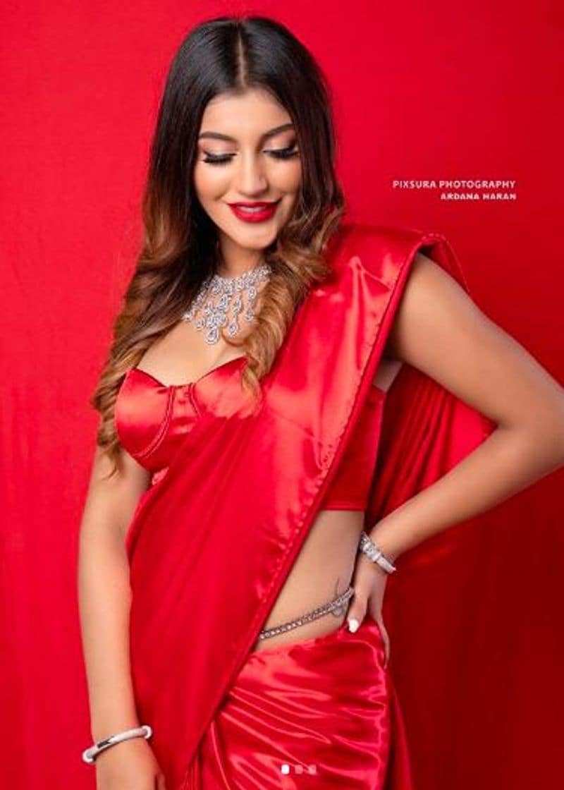 tamil heroines red color hot dress photo gallery