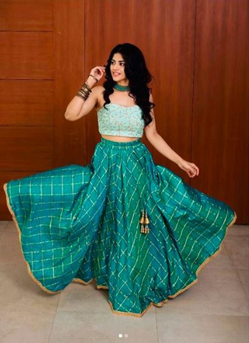 actress megha akash latest modern dress photo gallery