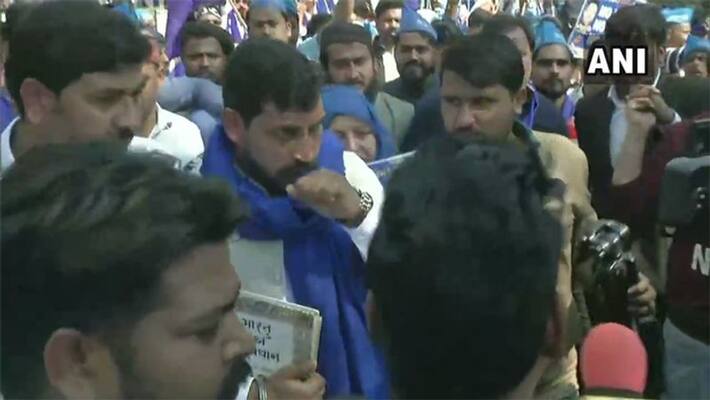 Reservation case in promotion: Bhim Army took out procession against the court's decision, Bharat Bandh announced on 23 February kpm Reservation case in promotion: Bhim Army took out procession against the court's decision, Bharat Bandh announced on 23 February kpm
