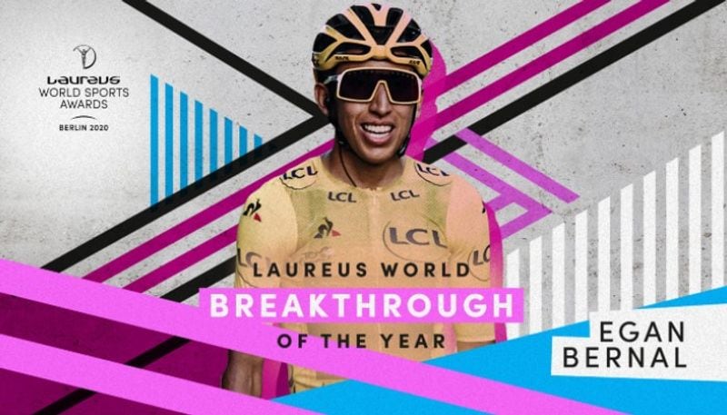 Laureus World Breakthrough of the Year: Egan Bernal. Bernal became the youngest rider to win the Tour de France for 110 years, wearing the yellow jersey down the Champs-Élysées in what was only his second three-week classic event. A proud Colombian, Bernal’s win united his nation back home as he became the first Colombian to win the world famous cycling event