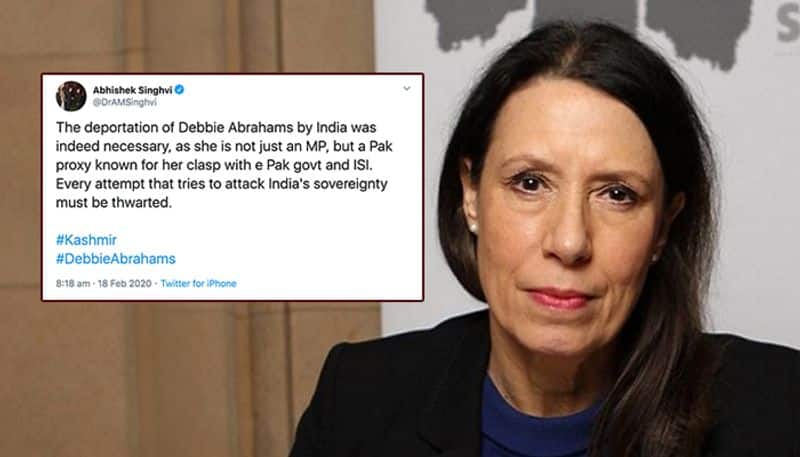 Look whos supporting Modi Congress leader Abhishek Singhvi says its necessary to deport Debbie Abrahams