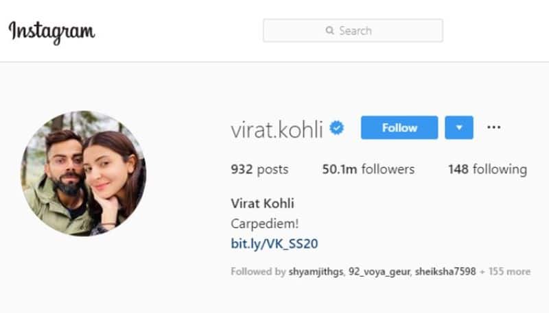 Virat Kohli first Indian 50 million followers in Instagram