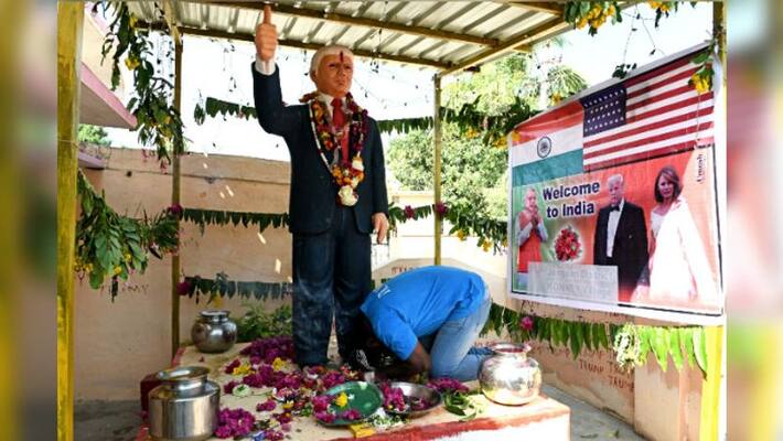A Telangana man worshiping US President Donald Trump like Hindu gods for four years A Telangana man worshiping US President Donald Trump like Hindu gods for four years