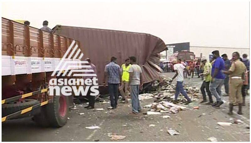 coimbatore ksrtc accident identifies container lorry that hit ksrtc bus