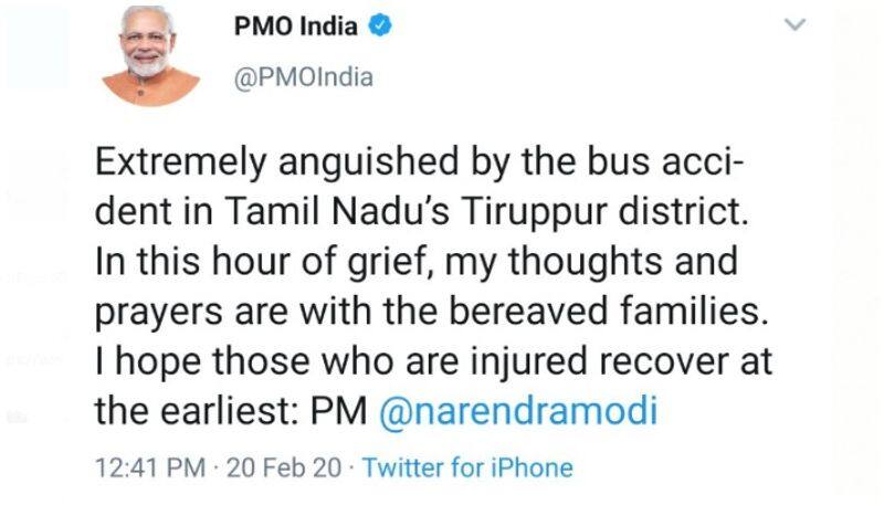 coimbatore ksrtc accident my thoughts and prayers are with the bereaved families says pm