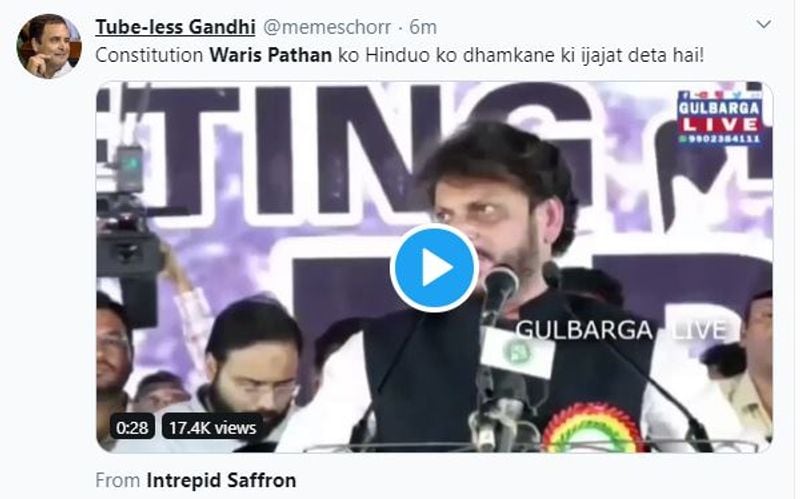 Twitter users got angry on Warish Pathan statement of Hindus kpn